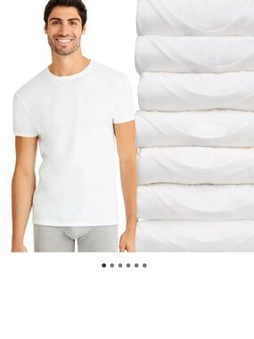 7 Men's White Crew Neck Undershirts Basics